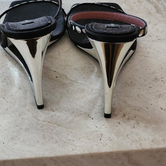 Les Petits Joueurs Mule Wedge Sandals Sz 40 - Picture 4 of 7